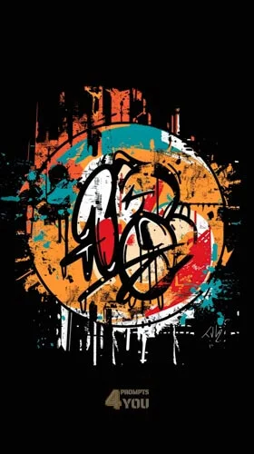 round urban logo designed in graffiti style midjourney prompt