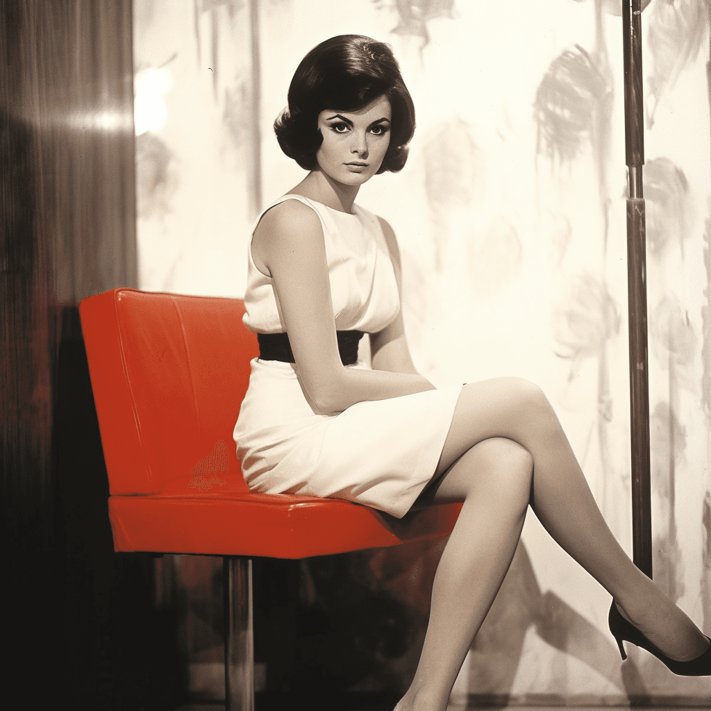 Midjourney prompt: woman, 1960's, sitting - Midjourney